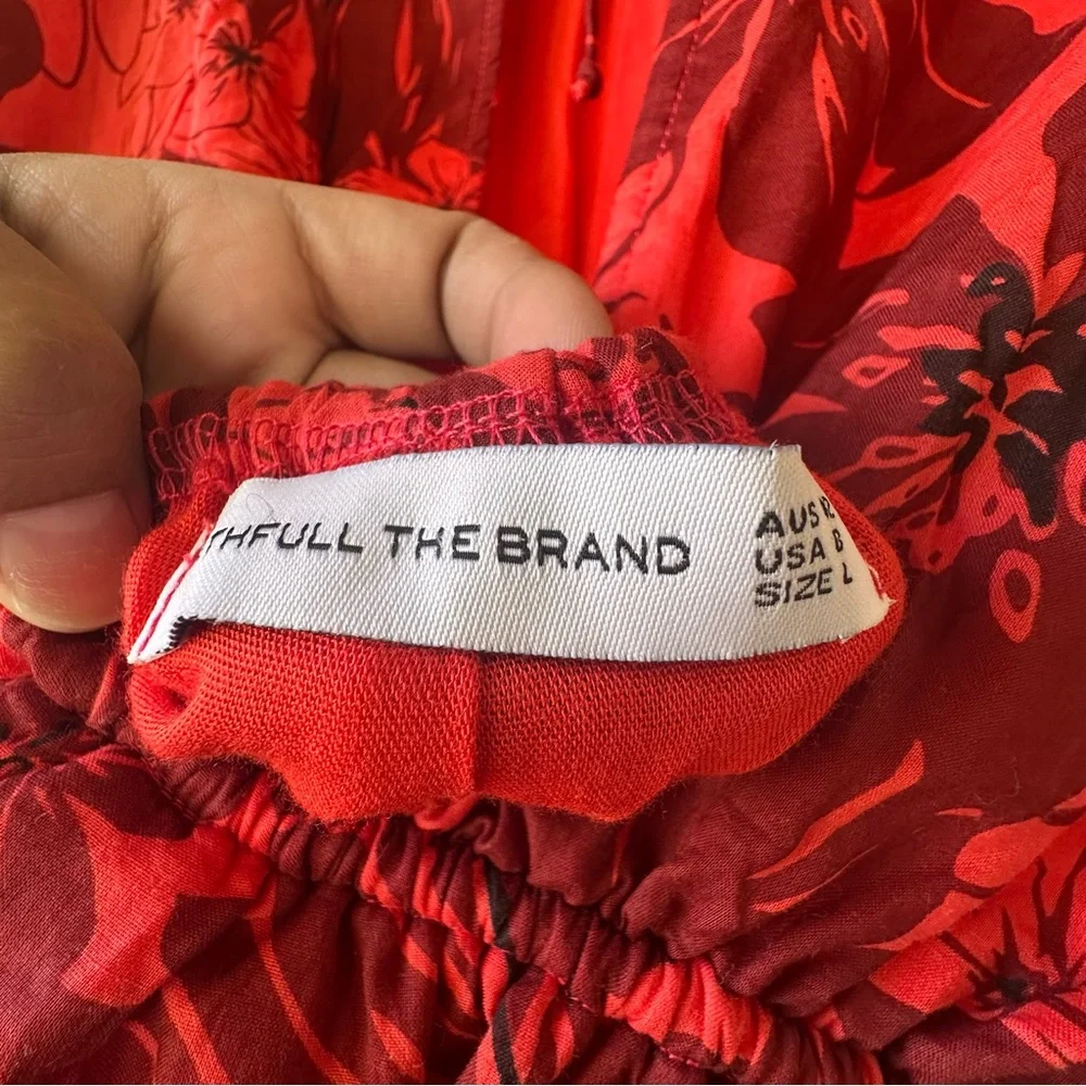 Faithfull the Brand Red Floral Romper Alba playsuit 8 - Picture 9 of 13